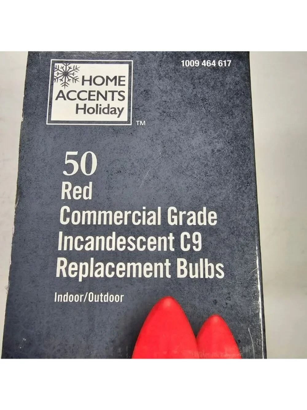 50ct Red Commercial Grade Incandescent C9 Replacement Glass Bulbs In/Outdoor E17